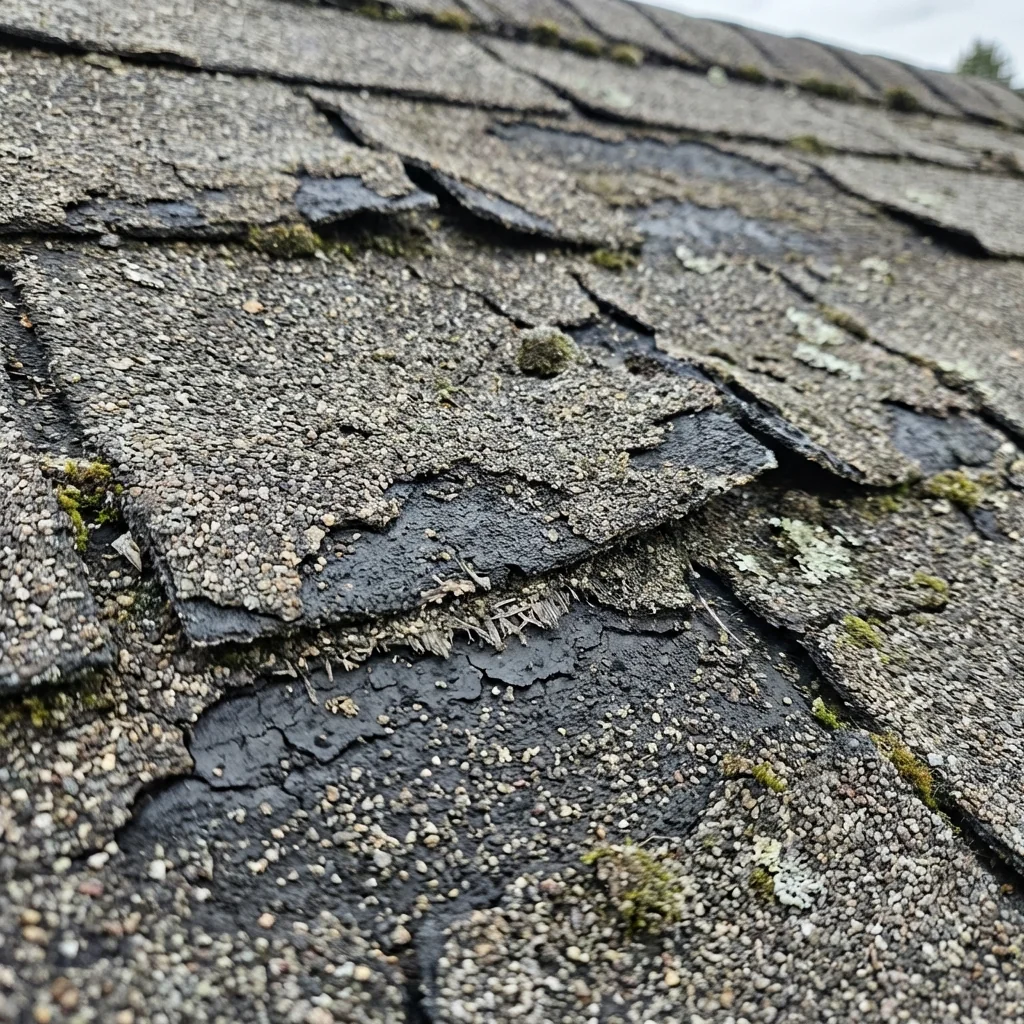 Close up of aged shingles